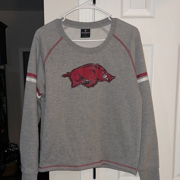 Colosseum Tops - Colosseum Gray Sweatshirt with Red Logo
